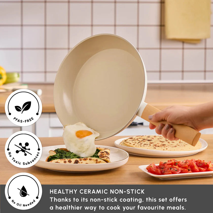 Swiss Crystal Almond 7-Piece Induction Non-Stick Cookware Set