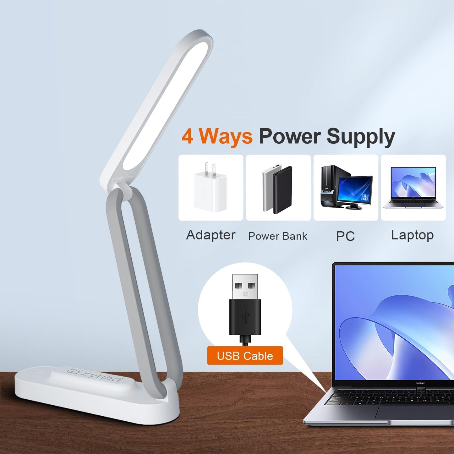 LED Desk Lamp for Office Home & Battery Operated Lamp Rechargeable Lamp Foldable & Portable Light