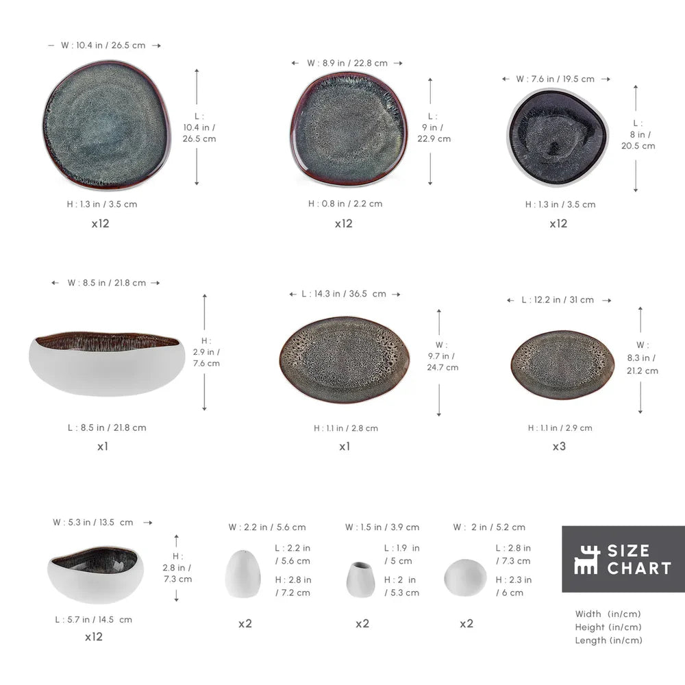 Aurora Luxe 12-Person Dinner Set, 59-Piece Ensemble