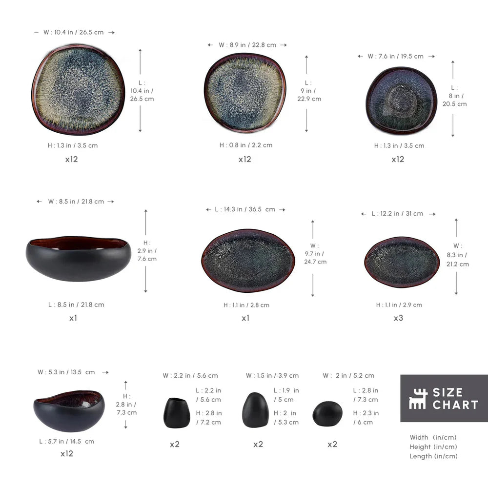 Aurora Luxe 12-Person Dinner Set, 59-Piece Ensemble