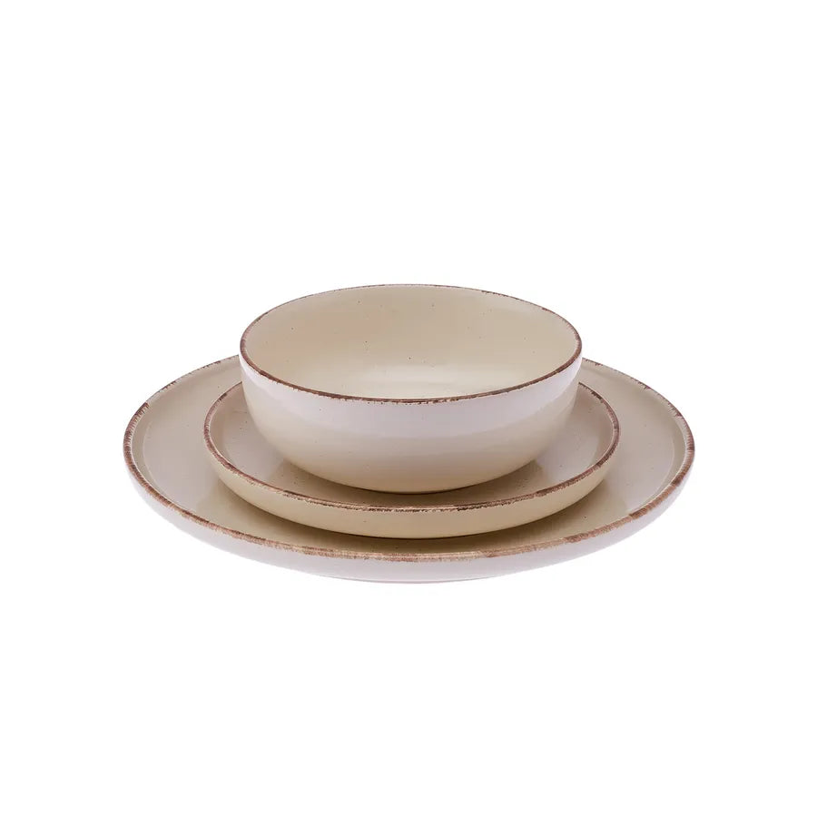 6 Person Dinnerware Set | 18-piece | Beige