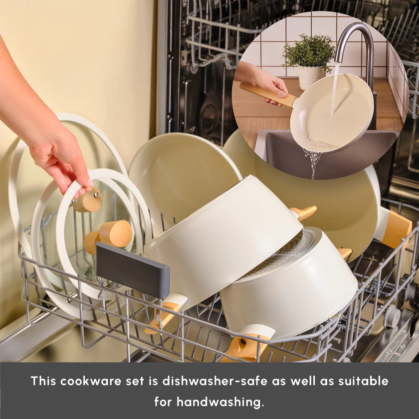 Swiss Crystal Almond 7-Piece Induction Non-Stick Cookware Set